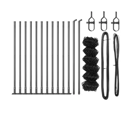 Žoga Stabu Komplekts Sudraba 25 X 0.4 M Cinkots Tērauds Vidaxl