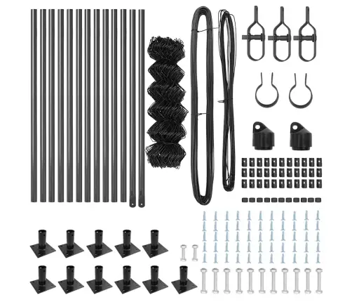 Žoga Stabu Komplekts Sudraba 25 X 0.6 M Cinkots Tērauds Vidaxl
