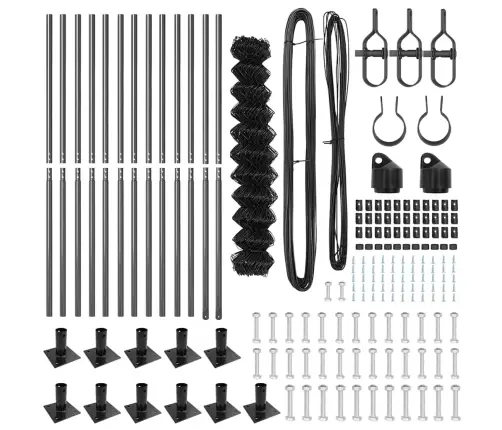 Žoga Stabu Komplekts Sudraba 25 X 1 M Cinkots Tērauds Vidaxl