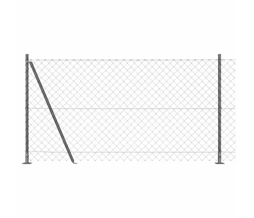 Žoga Stabu Komplekts Sudraba 25 X 1.2 M Cinkots Tērauds Vidaxl