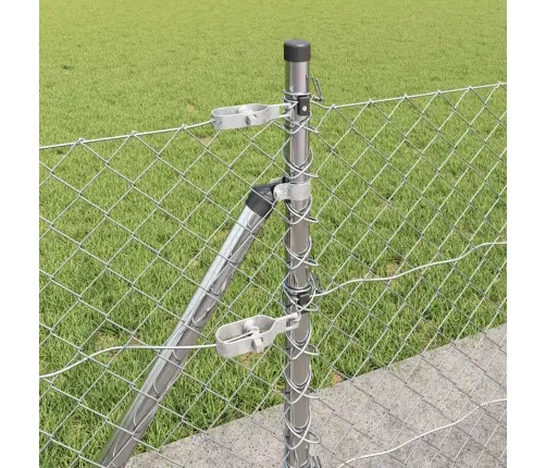 Žoga Stabu Komplekts Sudraba 10 X 0.4 M Cinkots Tērauds Vidaxl