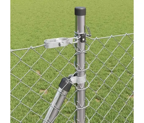 Žoga Stabu Komplekts Sudraba 10 X 0.8 M Cinkots Tērauds Vidaxl