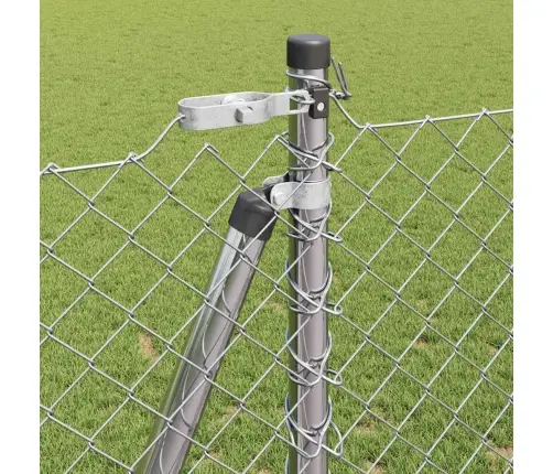 Žoga Stabu Komplekts Sudraba 10 X 1.2 M Cinkots Tērauds Vidaxl