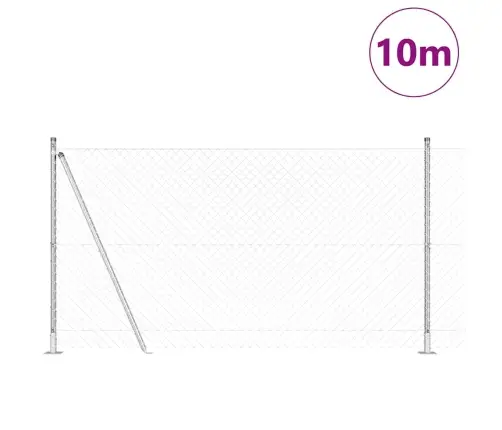 Žoga Stabu Komplekts Sudraba 10 X 1.2 M Cinkots Tērauds Vidaxl