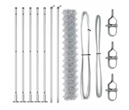 Žoga Stabu Komplekts Sudraba 10 X 1.6 M Cinkots Tērauds Vidaxl