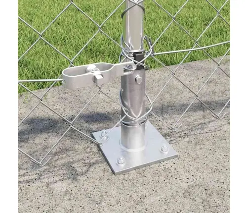 Grandinės Ryšio Tvora Su Stulpais Sidabro 0.4 X 10 M Plienas