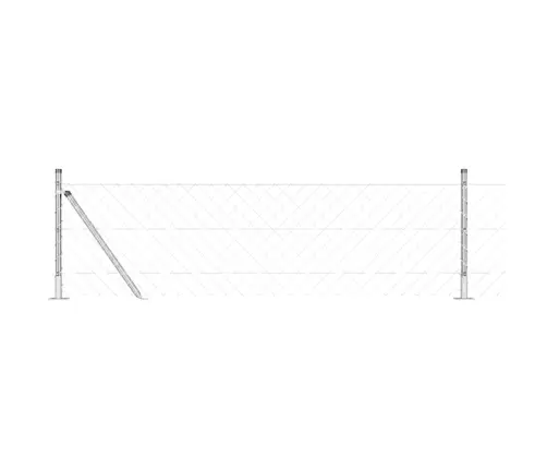 Grandinės Ryšio Tvora Su Stulpais Sidabro 0.4 X 10 M Plienas
