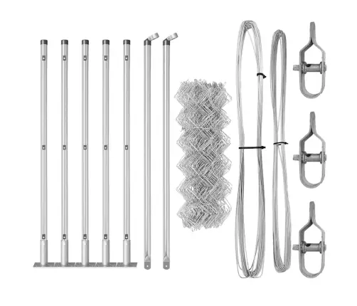 Žoga Stabu Komplekts Sudraba 10 X 0.6 M Cinkots Tērauds Vidaxl