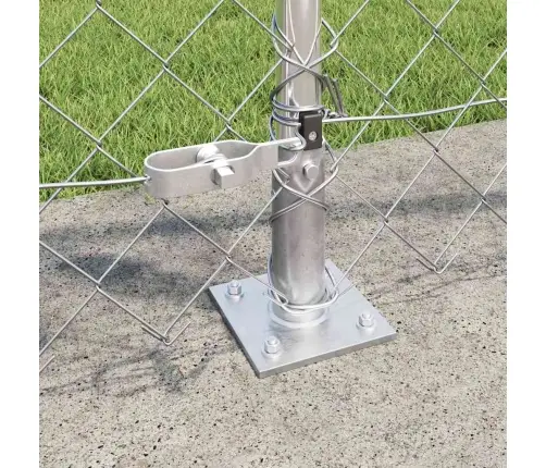 Žoga Stabu Komplekts Sudraba 10 M X 0.8 M Cinkots Tērauds Vidaxl