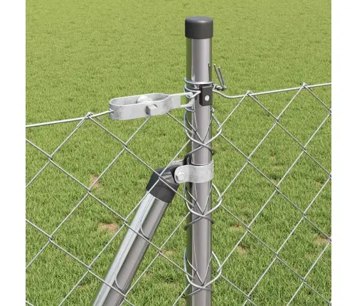 Žoga Stabu Komplekts Sudraba 10 M X 0.8 M Cinkots Tērauds Vidaxl