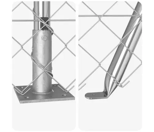 Ahela Link Aed Postidega Hõbedane 1.2 X 10 M Teras