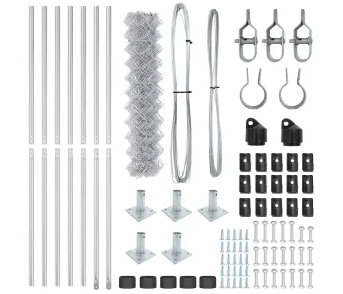 Ahela Link Aed Postidega Hõbedane 1.2 X 10 M Teras