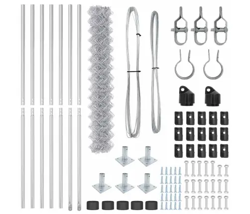 Ahela Link Aed Postidega Hõbedane 1.6 X 10 M Teras