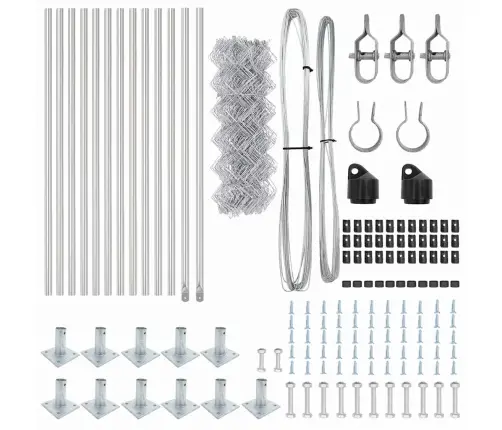 Žoga Stabu Komplekts Sudraba 25 X 0.4 M Vidaxl