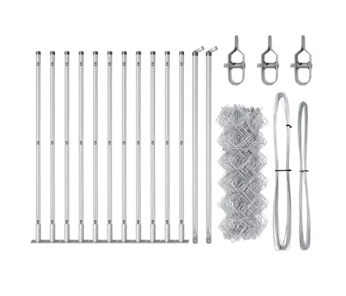 Žoga Stabu Komplekts Sudraba 25 X 0.6 M Cinkots Tērauds Vidaxl