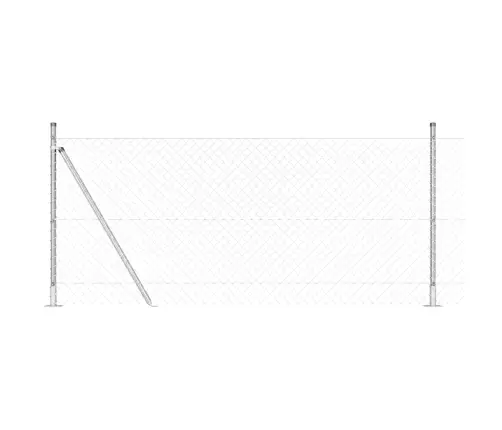 Žoga Stabu Komplekts Sudraba 25 X 0.8 M Cinkots Tērauds Vidaxl