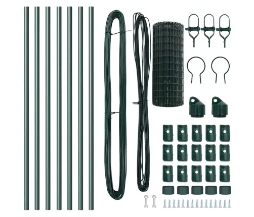 Eiro Žogs Ar 7 Balstiem 0.8X10M Cinkots Tērauds Zaļš Vidaxl