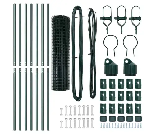 Tvora Su Stulpais Žalia 1 X 10 M Plienas Ir Pvc