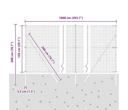 Aed Koos Postidega Roheline 1.5 X 10 M Teras