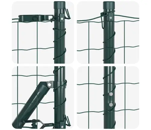 Vidaxl Eiro Žogs Ar 7 Stabiem 1.2X10 M Galvanizēts Tērauds Zaļš