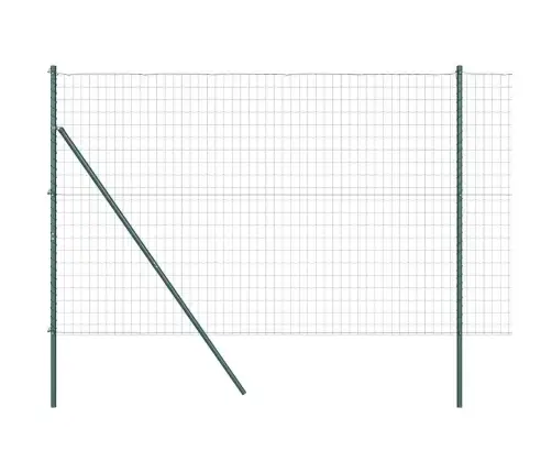 Eiropas Žogs Ar 7 Stabiem 1.5X10 M Cinkota Tērauda Zaļā Krāsā Vidaxl