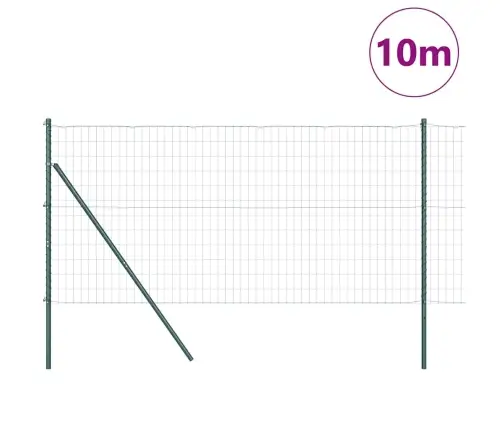 Eiropas Žogs Ar 7 Stabiem 1.4X10 M Cinkots Tērauds Zaļš Vidaxl