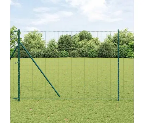 Eiropas Žogs Ar 7 Stabiem 1.5X10 M Galvanizēts Tērauds Zaļš Vidaxl