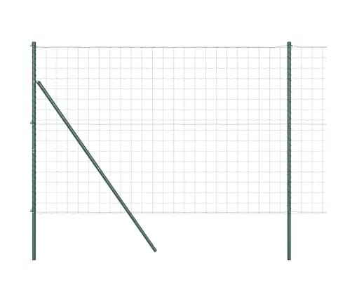 Eiropas Žogs Ar 7 Stabiem 1.5X10 M Galvanizēts Tērauds Zaļš Vidaxl