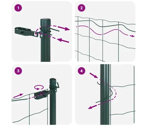 Eiropas Žogs Ar 7 Stabiem 1.5X10 M Galvanizēts Tērauds Zaļš Vidaxl
