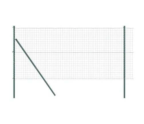 Euro Žogs Ar 13 Stabiem 1X25 M Cinkots Tērauds Zaļš Vidaxl
