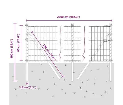 Aed Koos Postidega Roheline 0.6 X 25 M Teras
