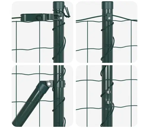 Eiropas Žogs Ar 7 Stabiem 1.2X10 M Cinkota Tērauda Zaļais Vidaxl