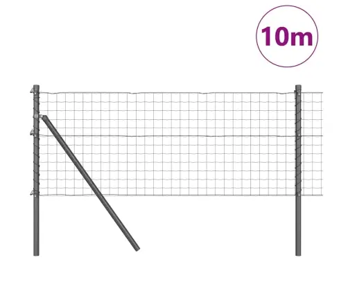 Eiropas Žogs Ar 7 Stabiem 0.6X10 M Cinkots Tērauds Pelēks Vidaxl