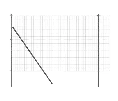 Eiropas Žogs Ar 7 Balstiem 1.5X10 M Galvanizēts Tērauds Pelēks Vidaxl