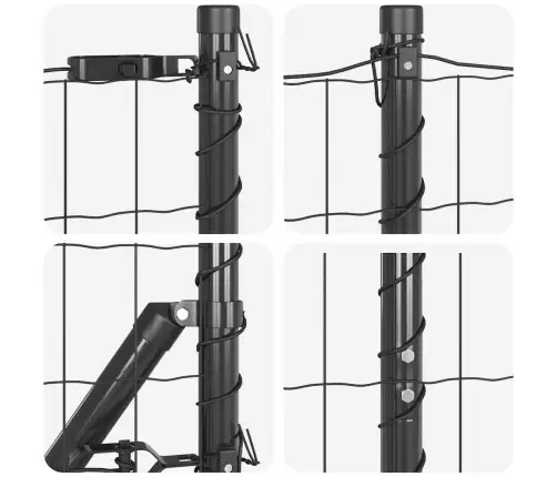 Eiropas Žogs Ar 7 Stabiem 1.6X10 M Cinkota Tērauda Pelēks Vidaxl