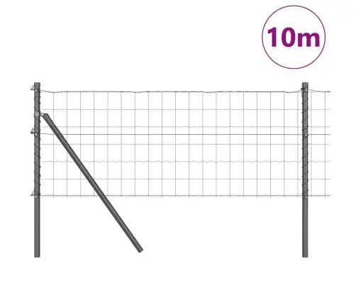 Eiropas Žogs Ar 7 Stabiem 0.6X10 M Cinkota Tērauda Pelēks Vidaxl