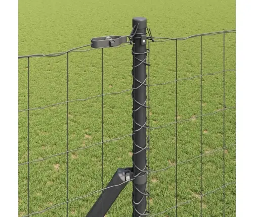 Eiro Žogs Ar 7 Stabiem 1.5X10 M Cinkota Tērauda Pelēks Vidaxl