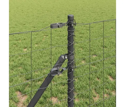 Eiro Žogs Ar 7 Stabiem 0.4X10 M Galvanizēts Tērauds Pelēks Vidaxl