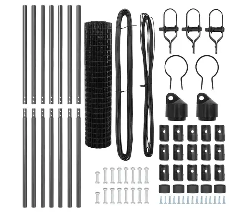 Tvora Su Stulpais Pilka 1,4 X 10 M Plienas Ir Pvc