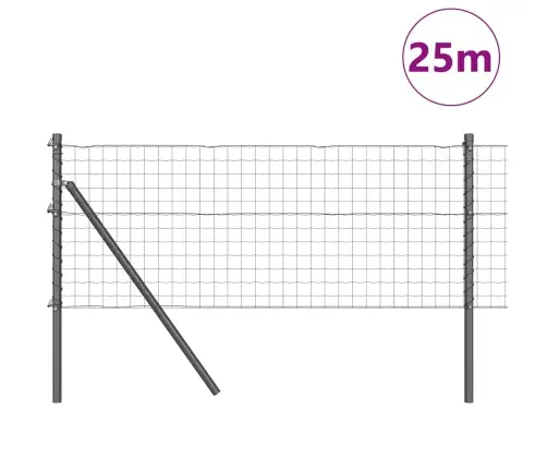 Tvora Su Stulpais Pilka 0.8 X 25 M Plienas