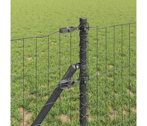 Eiropas Žogs Ar 13 Stabiem 0.6X25 M Cinkots Tērauds Pelēks Vidaxl