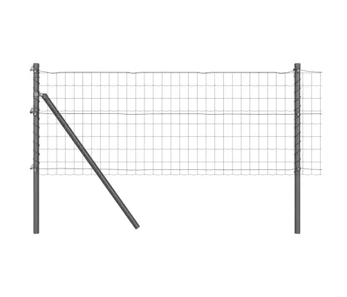Eiropas Žogs Ar 13 Stabiem 0.6X25 M Cinkots Tērauds Pelēks Vidaxl