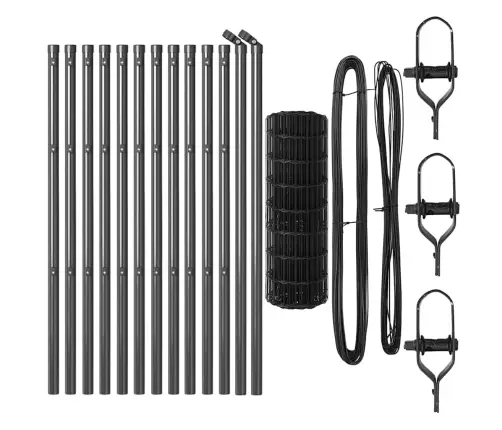 Eiro Žogs Ar 13 Stabiem 0.6X25 M Tērauda Pelēkā Krāsā Vidaxl
