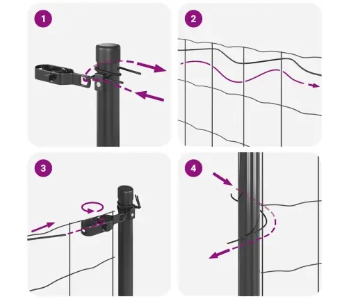 Tvora Su Stulpais Pilka 0,8 X 25 M Plienas Ir Pvc
