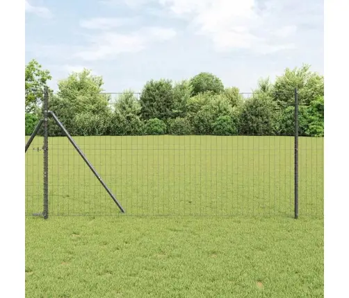 Eiropas Žogs Ar 13 Stabiem 1.2X25 M Cinkota Tērauda Pelēks Vidaxl