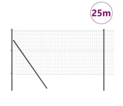 Eiropas Žogs Ar 13 Stabiem 1.2X25 M Cinkota Tērauda Pelēks Vidaxl