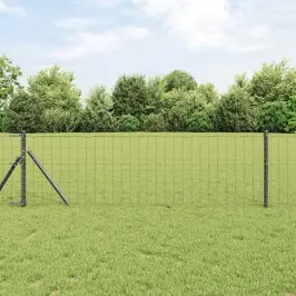 Žogs Ar Stabiem. Pelēka 0.4 X 25 M Tērauds Vidaxl