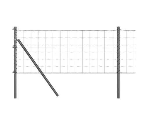 Eiro Žogs Ar 13 Stabiem 0.6X25 M Cinkots Tērauds Pelēks Vidaxl