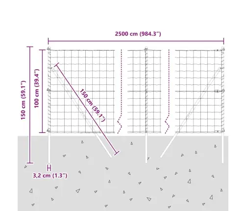 Eiropas Žogs Ar 13 Stabiem 1X25 M Cinkota Tērauda Pelēks Vidaxl