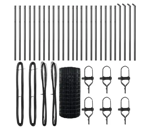 Tvora Su Stulpais Pilka 0,6 X 50 M Plienas Ir Pvc